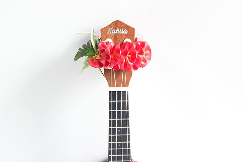 ribbon lei for ukulele,cp plumeria,ukulele accessories,ukulele strap,hawaiian - Guitar Accessories - Cotton & Hemp 