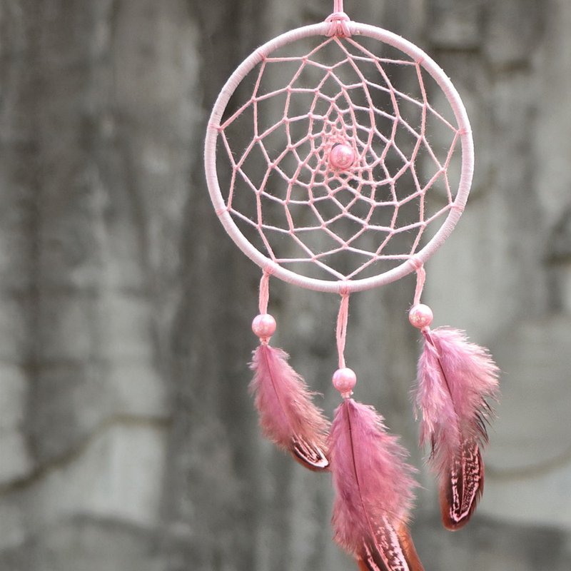 Spring Cherry Blossoms‧SAKURA丨Handmade Simple Romantic Dream Catcher-Light Pink - พวงกุญแจ - วัสดุอื่นๆ สึชมพู