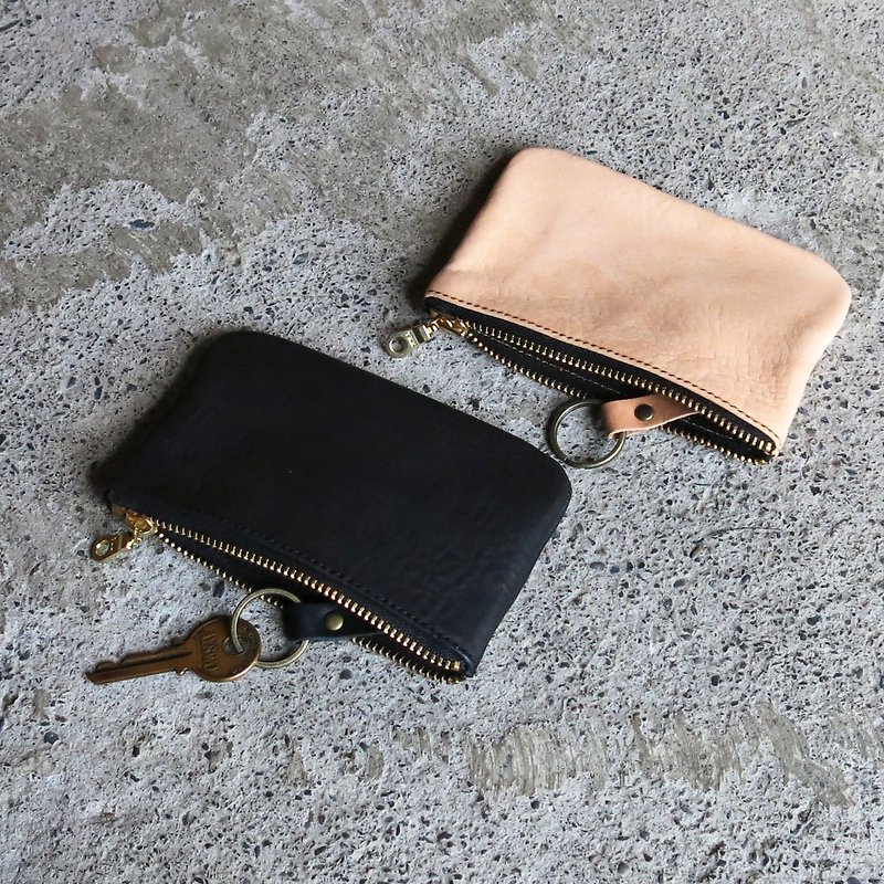 Original key card bag vegetable tanned leather, can hold keys, change and cards [LBT Pro] - Keychains - Genuine Leather 
