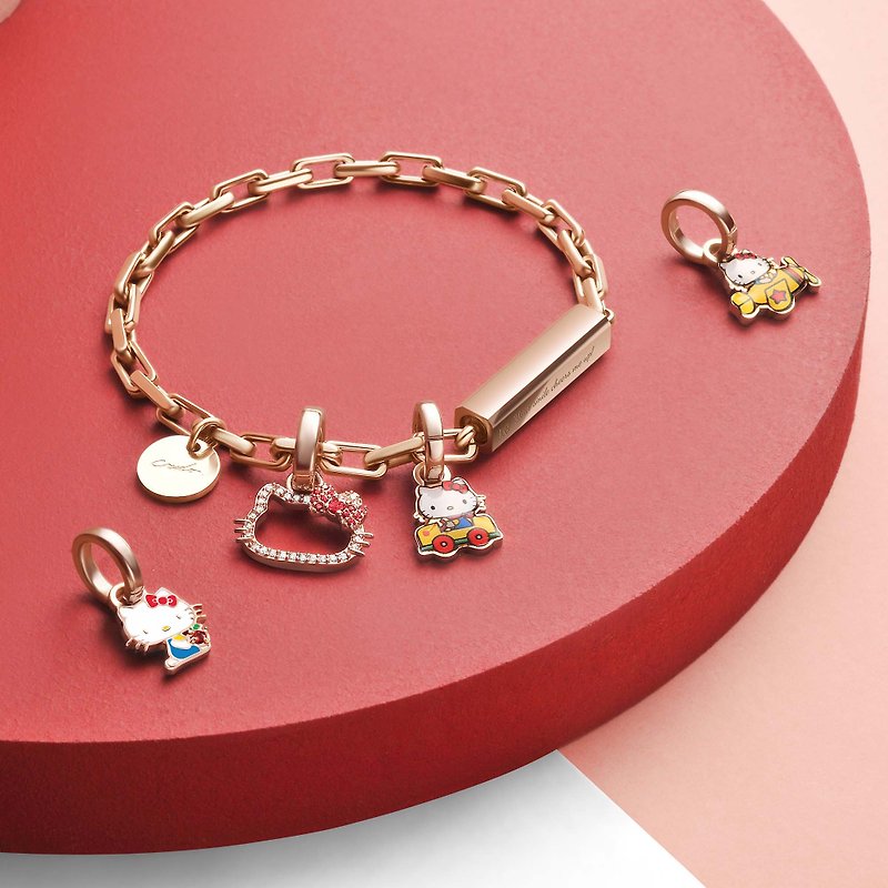 Hello Kitty Customized Box Chain Bracelet (2 Colours) - Bracelets - Stainless Steel Gold