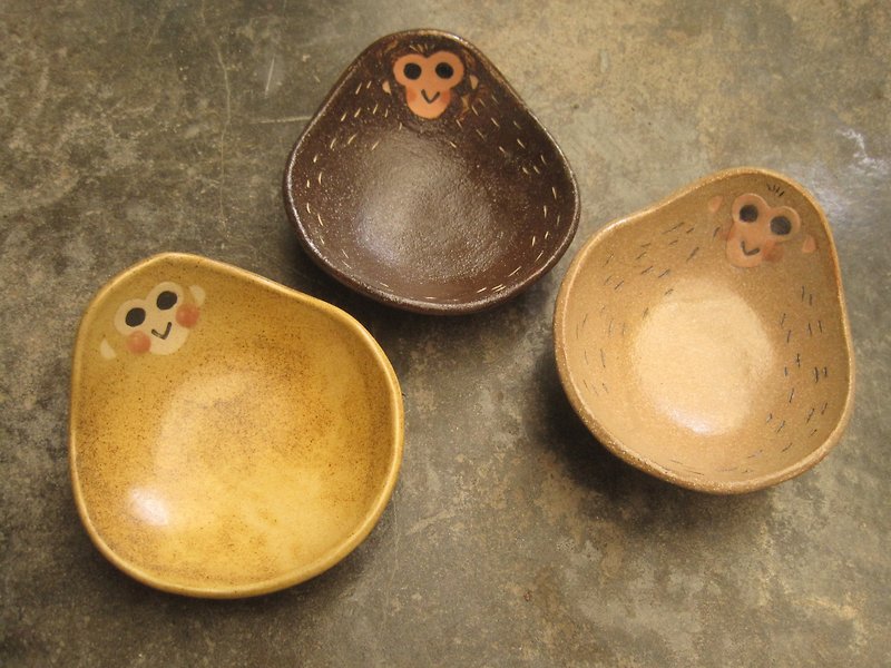 DoDo手作 動物造型碗-猴碗3件組(淺碗) - 碗 - 其他材質 咖啡色