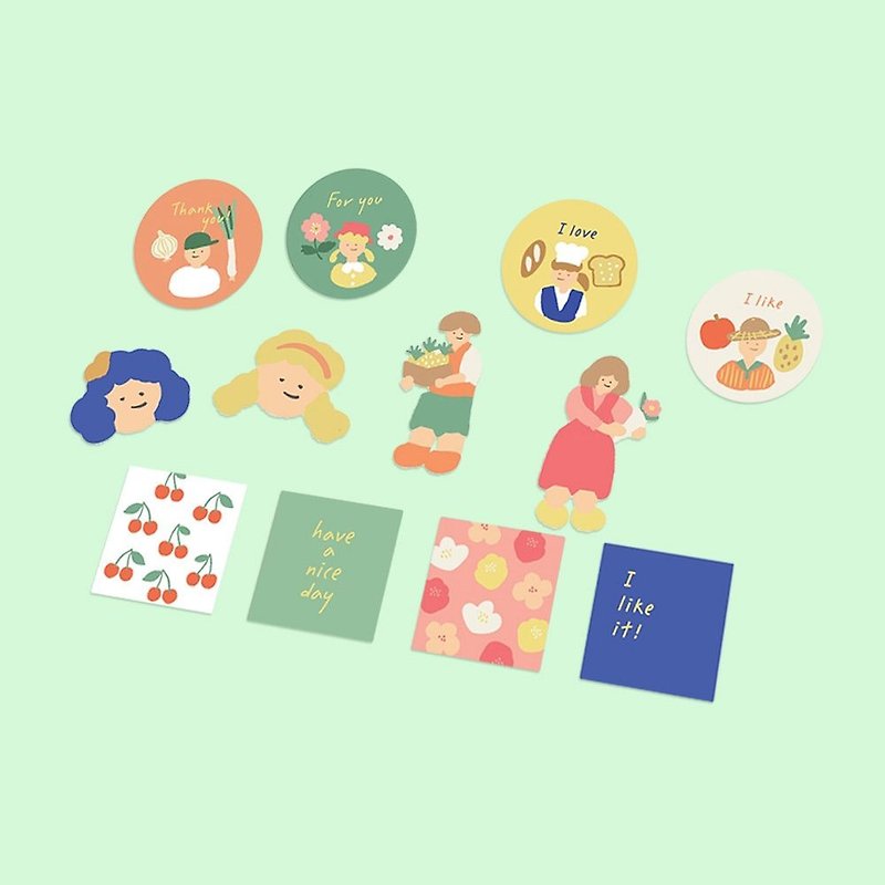 Cute sticker pack 12 into the -04 mini market, E2D16548 - Stickers - Paper Multicolor