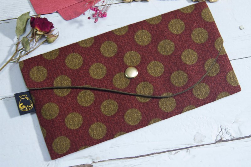 【Gi LAI】10*20Cm Lucky Red Packet Bag Passbook Bag-Riwa Maru - Wallets - Cotton & Hemp Red