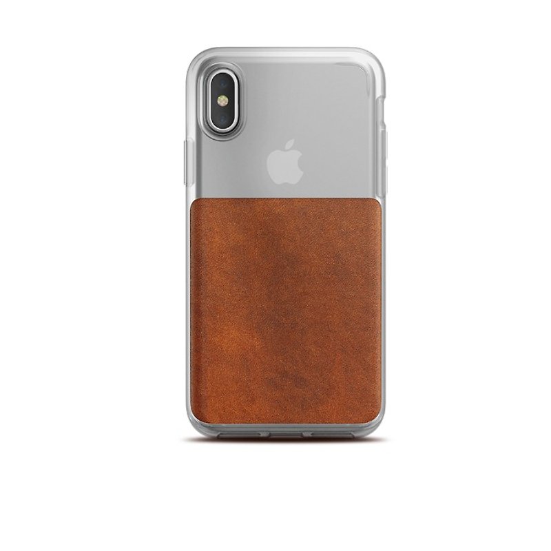 United States NOMADxHORWEEN iPhone X transparent back cover leather drop protection shell (855848007151) - Phone Cases - Genuine Leather Brown