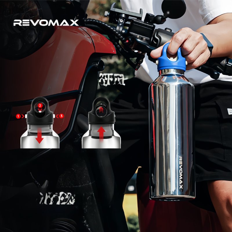 [316 Stainless Steel Revomax 18/36h Super Long-lasting Thermos Bottle] Patented Design of Threadless Cup Lid - Vacuum Flasks - Stainless Steel 