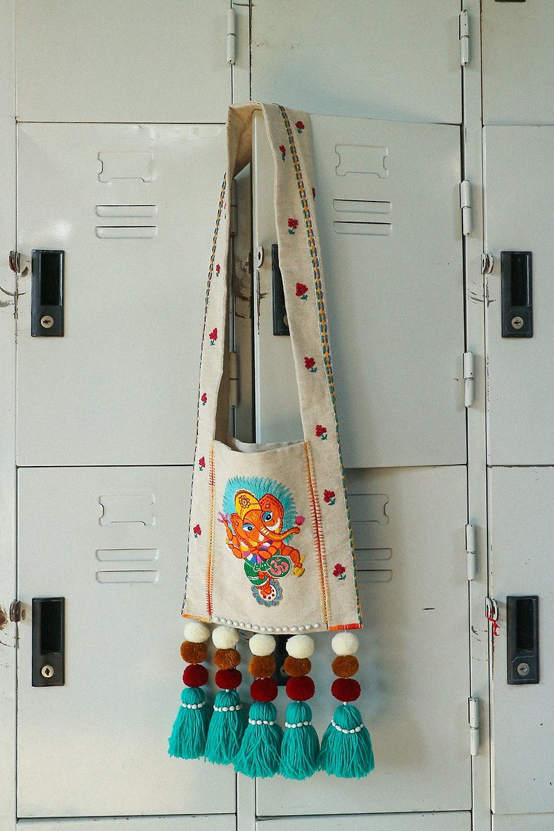 Ganesha Bag **One of a Kind** - Messenger Bags & Sling Bags - Cotton & Hemp Multicolor