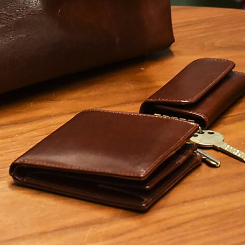 Bi-fold wallet Hallelujah Noble genuine leather Hallelujah wallet pouch case wallet black Brown - กระเป๋าสตางค์ - หนังแท้ 