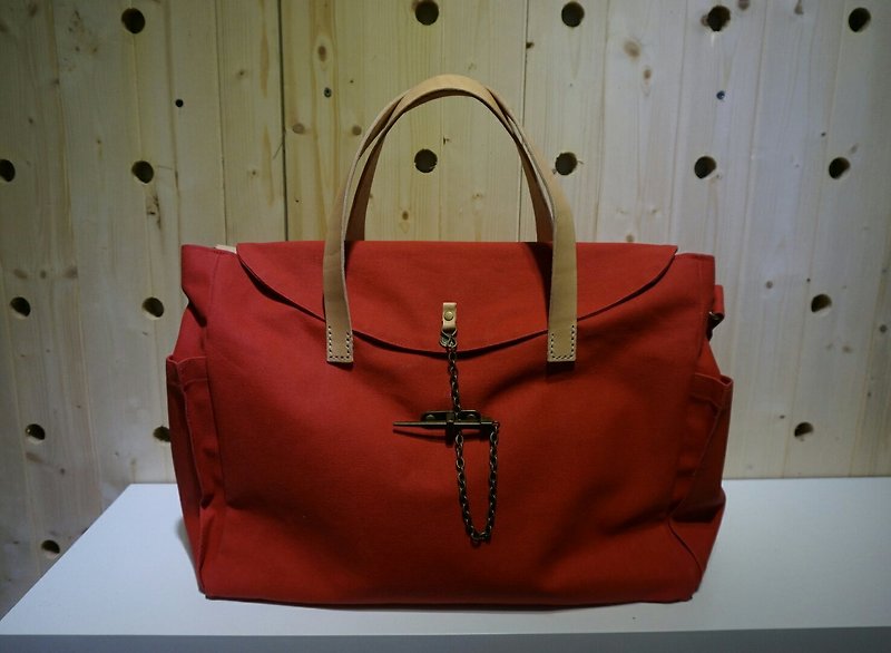 Small travel bag / red - กระเป๋าแมสเซนเจอร์ - ผ้าฝ้าย/ผ้าลินิน 