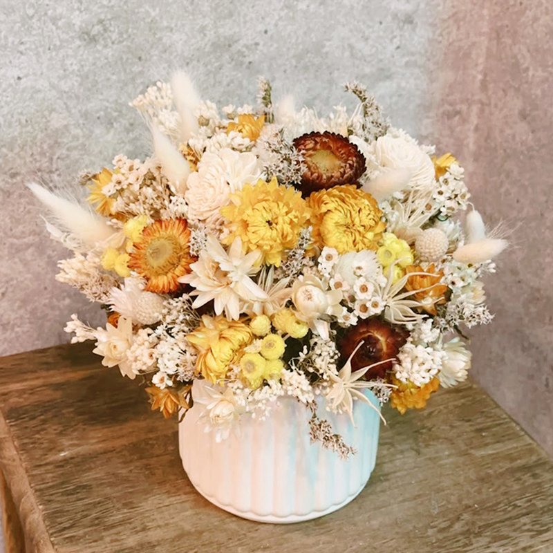 永生玫瑰盆花 高雅不凋花 秋收冬藏 | 送禮祝賀首選 |台北可自取 - 乾燥花/永生花 - 植物．花 橘色