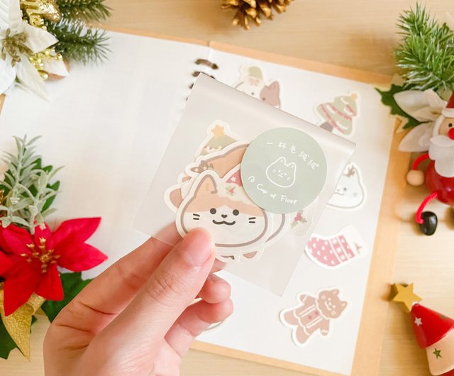 Christmas Cat Sticker Bundle , Cat Stickers , Christmas Cat