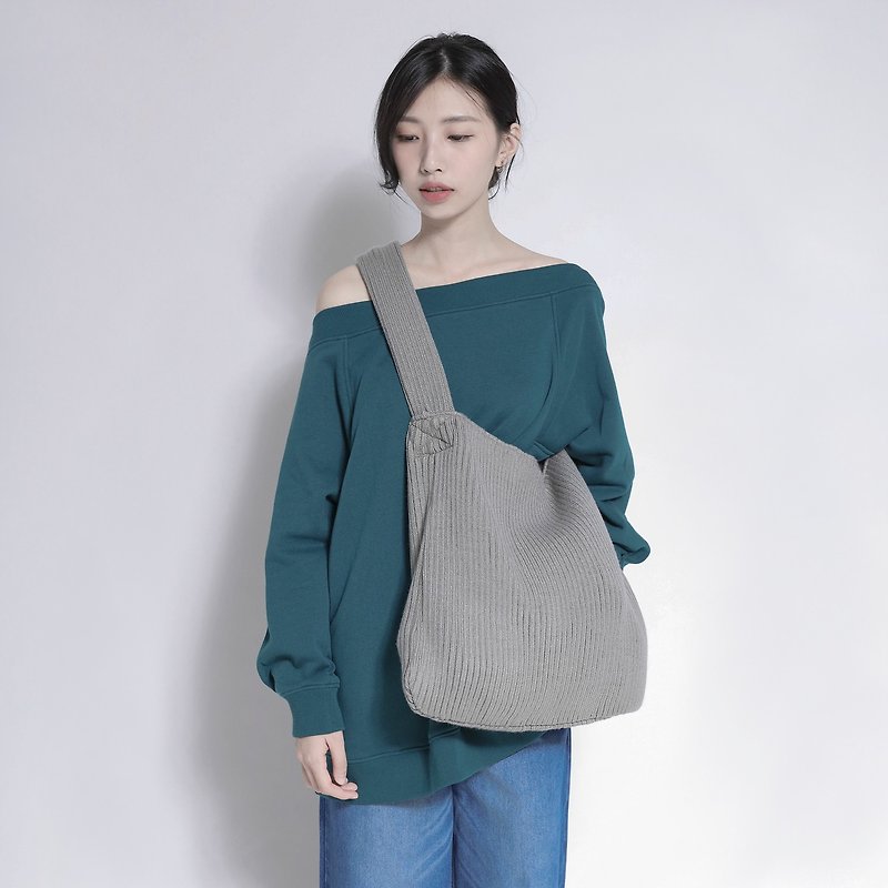SU: MI said Perch habitat knit bag _7AB900_ silver - Messenger Bags & Sling Bags - Polyester Gray