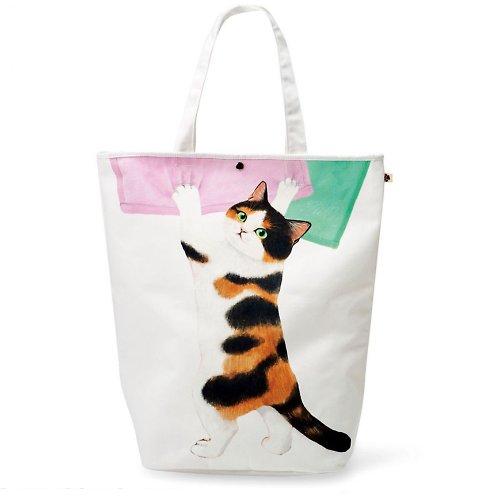 FELISSIMO (授權販售) Pinkoi 品牌形象館 【貓部】搗蛋貓盥洗衣物收納袋-三花貓