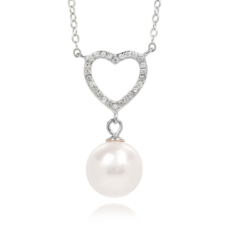 Fresh Water Pearl 9mm Heart Design Pearl Pendant - Necklaces - Semi-Precious Stones Multicolor