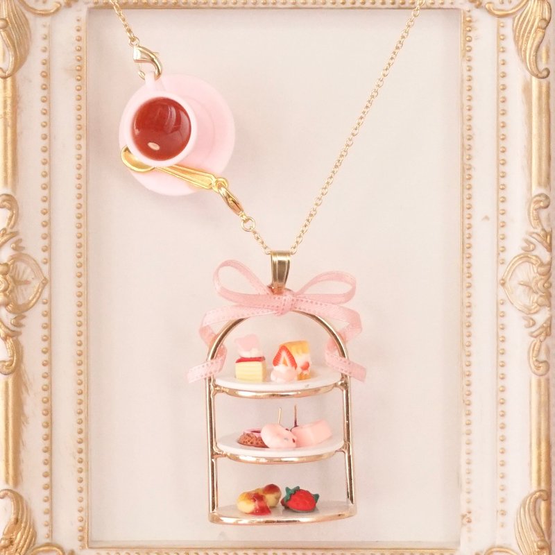 Afternoon Tea Necklace - สร้อยคอ - โลหะ สึชมพู