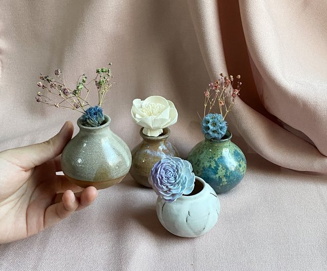 手作り陶器5〜6.5cmミニ花瓶フラワー-シングルセール/卒業ギフト