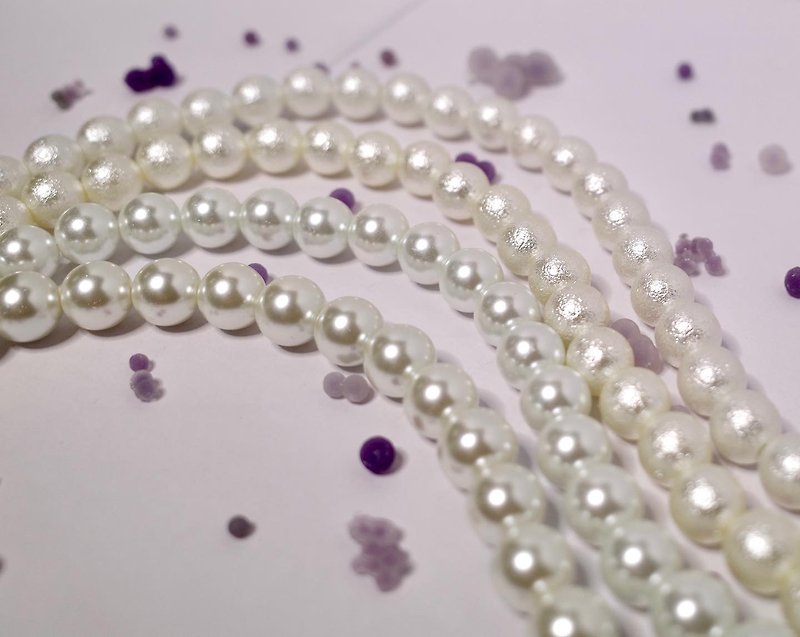 เงินแท้ สร้อยคอ ขาว - Pearls - large pearl necklace