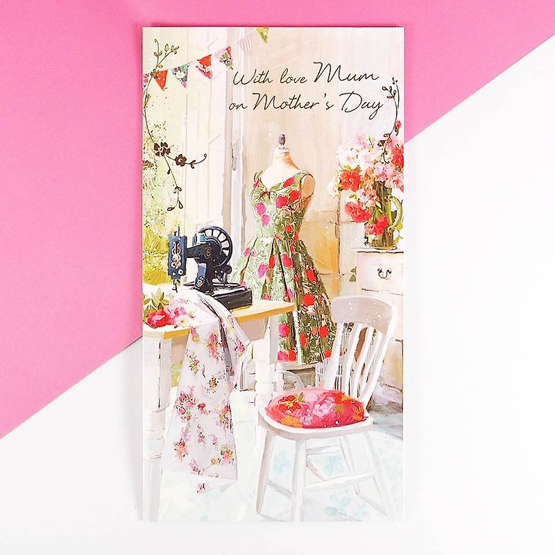 Bronzing dress dressmaker mother Mother's Day card [] - Cards & Postcards - Paper White