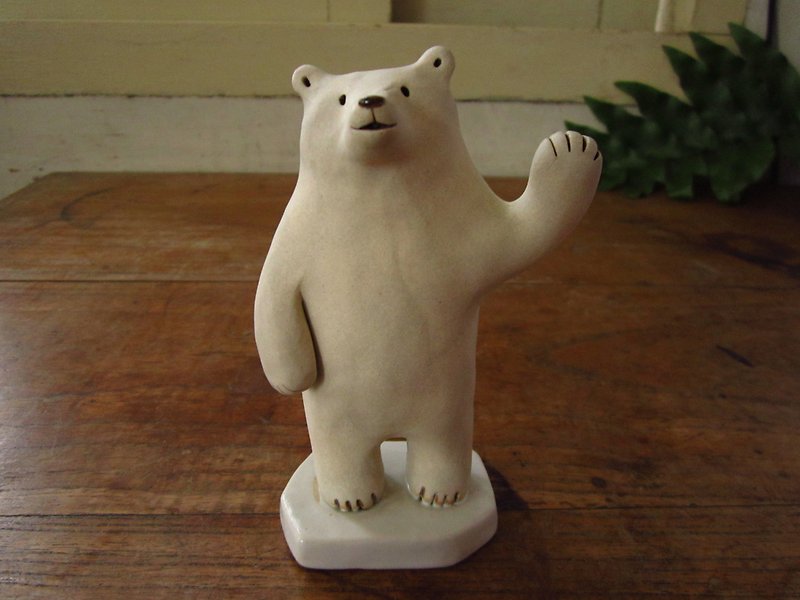 不要說再見-北極熊(再見) - 裝飾/擺設  - 陶 白色