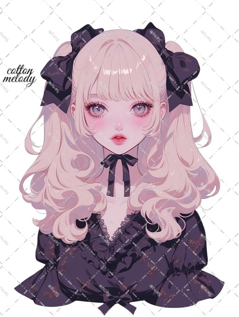 original sticker no.6932 人物ステッカー オリジナルステッカー 人物ステッカー 女の子ステッカー オリジナル人物ステッカー - 貼紙 - 紙 