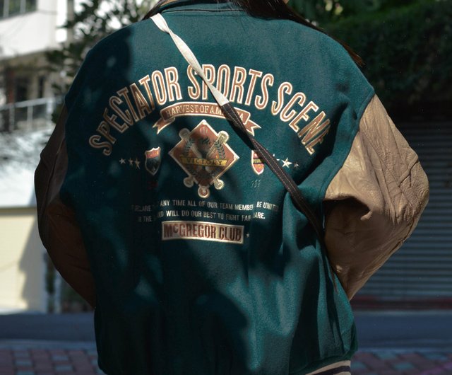 hip-hop oversize 89 bomb baseball uniform jacket blouson