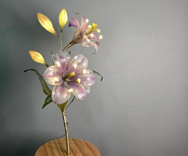 湯布院アンティーク イタリア リリー モチーフ ガラス 大花瓶 ユリ型