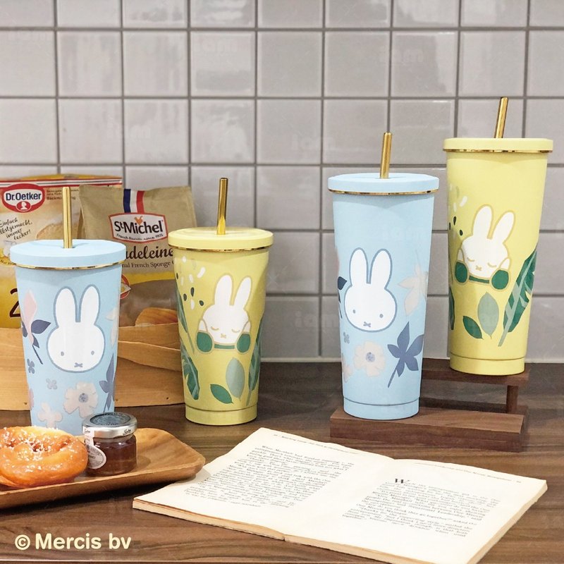【miffy】 米飛春日花園 不鏽鋼吸管杯 - 水壺/水瓶 - 不鏽鋼 
