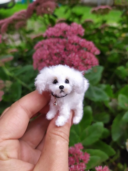 HeyMiniToysnVINTAGE Miniature realistic maltese dog life like puppy ooak unique toy 1 to 6 scale
