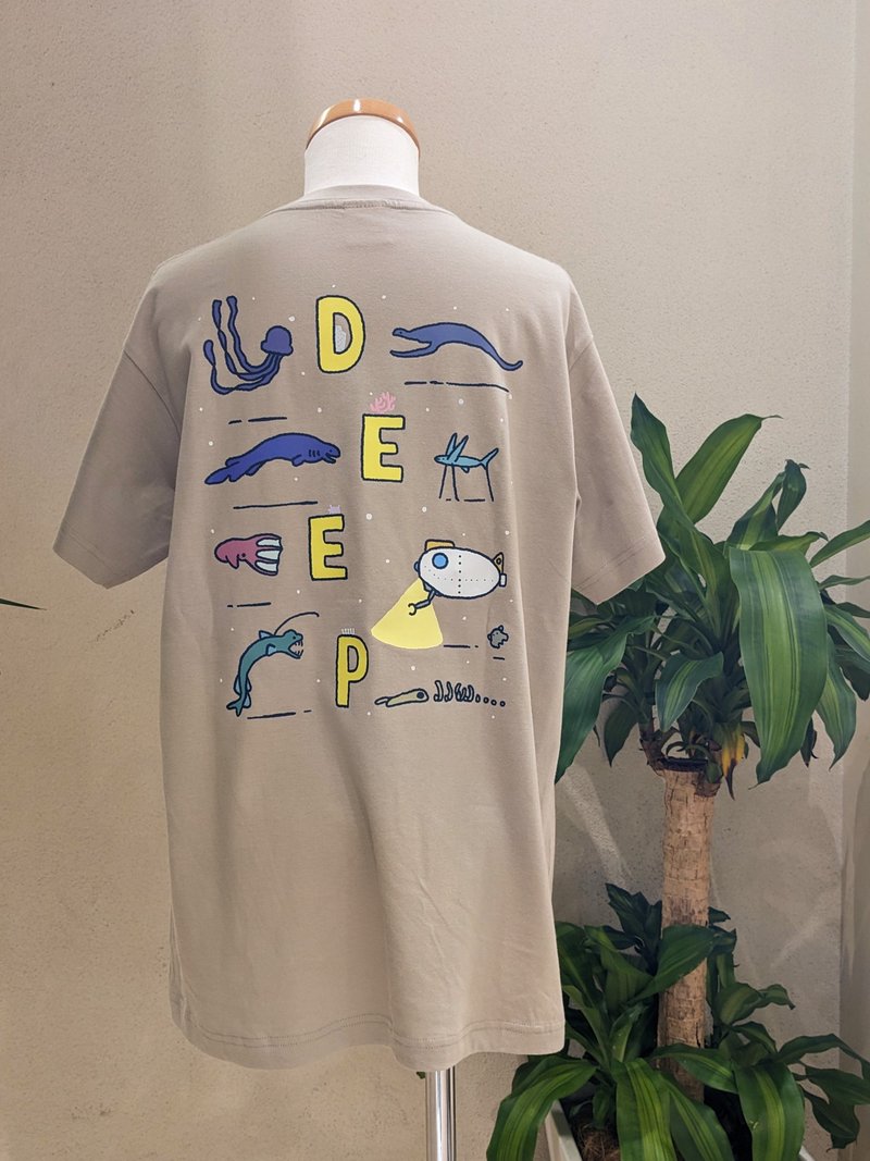 オーガニックコットンTシャツ DEEP SEA - 女 T 恤 - 棉．麻 灰色
