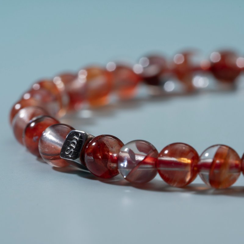 D12201 Red Glue Flower | Natural Energy Bracelet | 5-6mm - Bracelets - Crystal Red