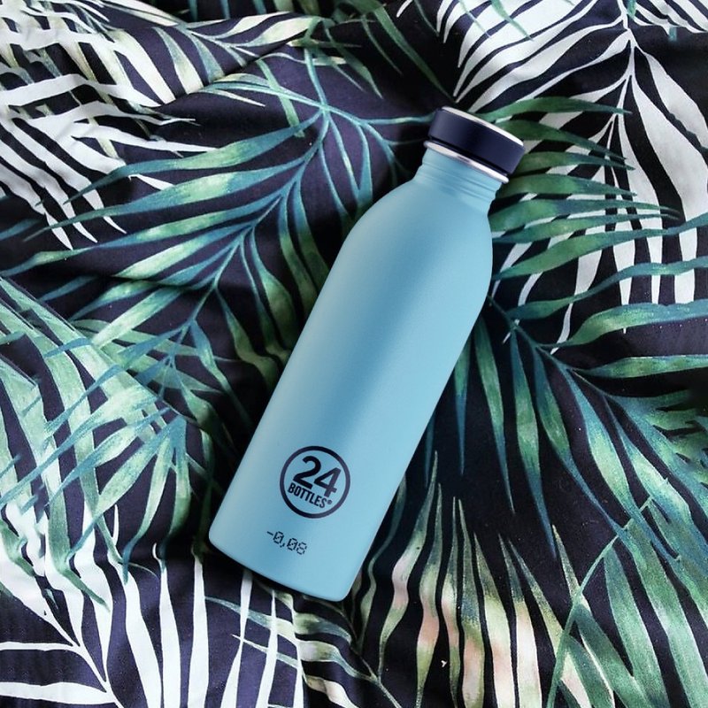 義大利 24Bottles 輕量冷水瓶 500ml - 霧灰藍 - 水壺/水瓶 - 不鏽鋼 藍色