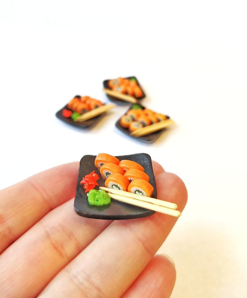 Miniature japane food Realistic asian sushi for doll Dollhouse Roll set - 寶寶/兒童玩具/玩偶 - 其他材質 
