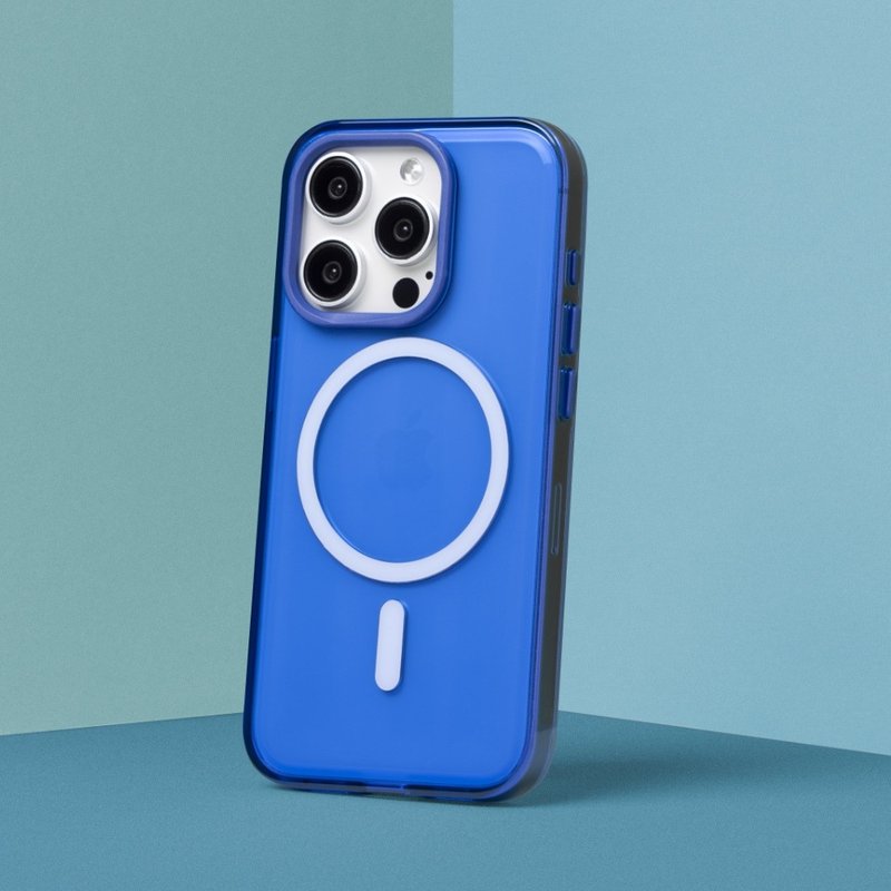 JellyTint(MagSafe兼容)透明手機殼/激光藍 iPhone 13/14/15/16 - 手機配件 - 塑膠 透明