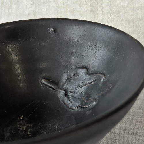 【多寶屋】●宋代　吉州窯　黒釉宋木葉茶碗　極品Ｚ11●