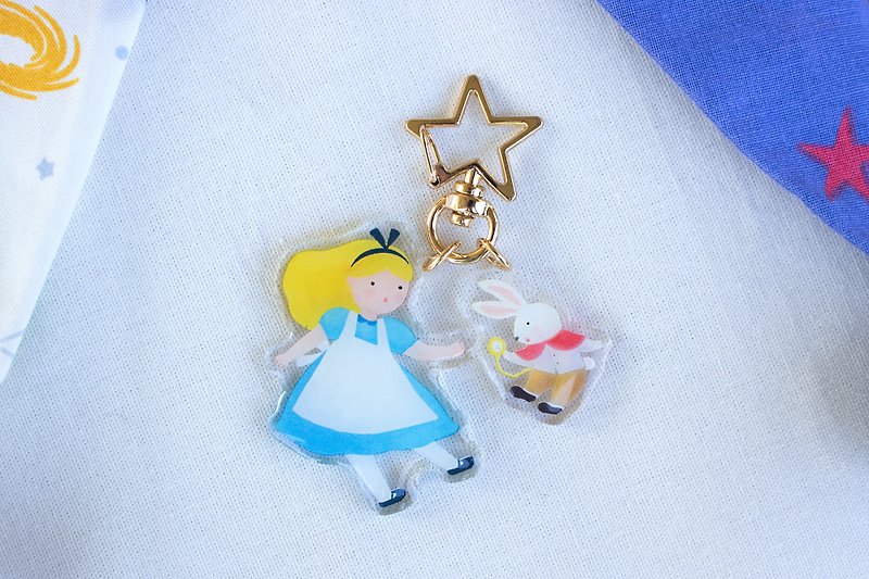 Original Illustration Fairy Tale Crystal Pendant Alice in Wonderland Keychain - ที่ห้อยกุญแจ - อะคริลิค 