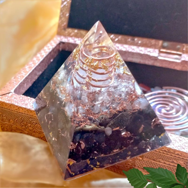 Azeztulite Orgone Pyramid for Balanced Energy and EMF Protection - Items for Display - Crystal Multicolor