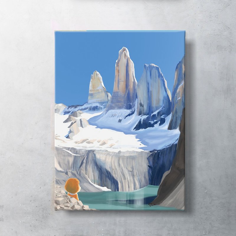 Torres del Paine National Park at Chile replica painting - โปสเตอร์ - วัสดุกันนำ้ 