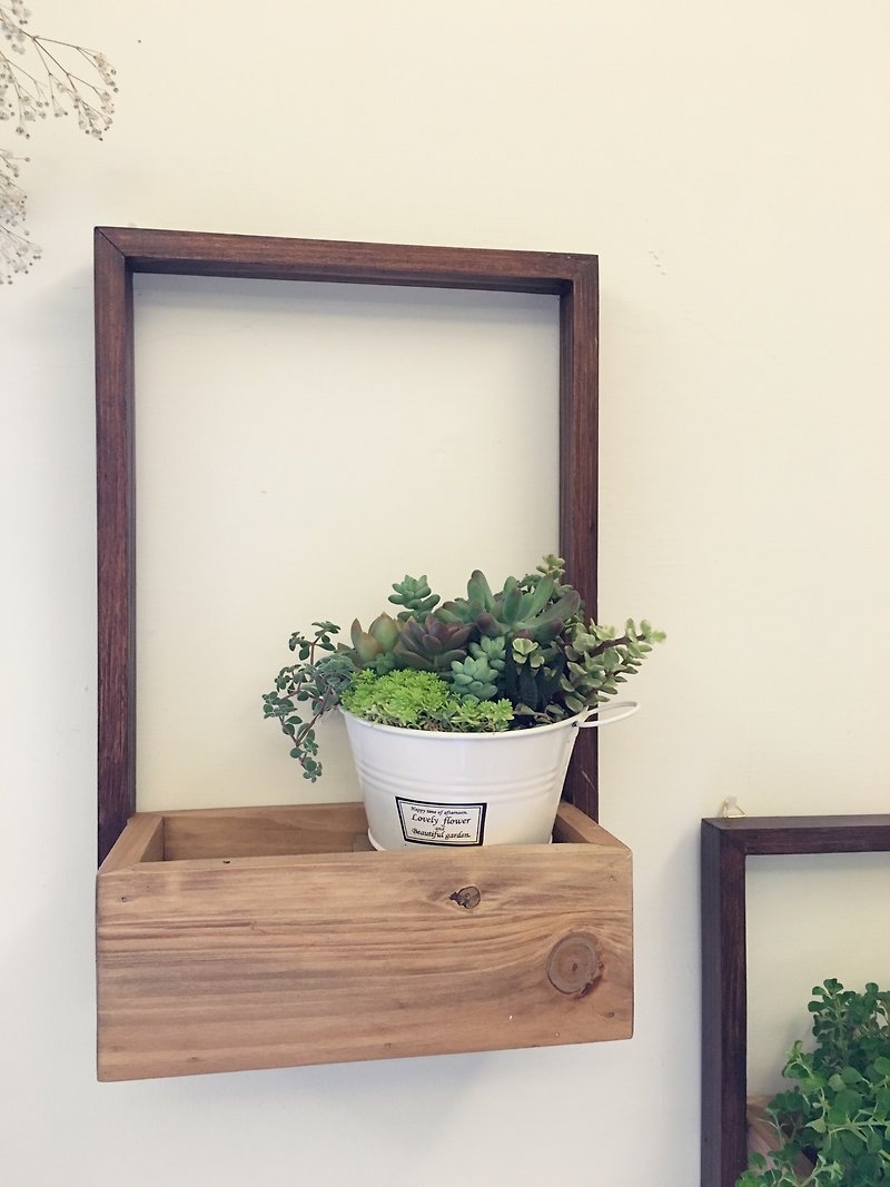 (Potted plant) Dry on the Wall (Wall Mounted Type A) with foliage plants (country style) - ของวางตกแต่ง - กระดาษ 