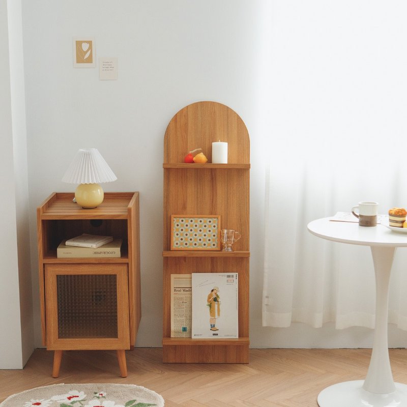 WOORI wood Korean ins style wooden floor bookshelf - Bookshelves - Other Materials 