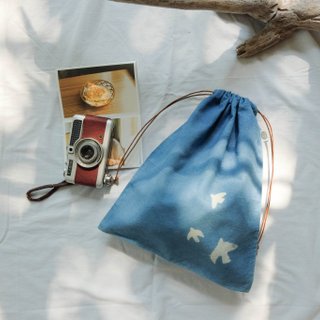 Mini Drawstring Bag ::: Natural Indigo ::: 011.
