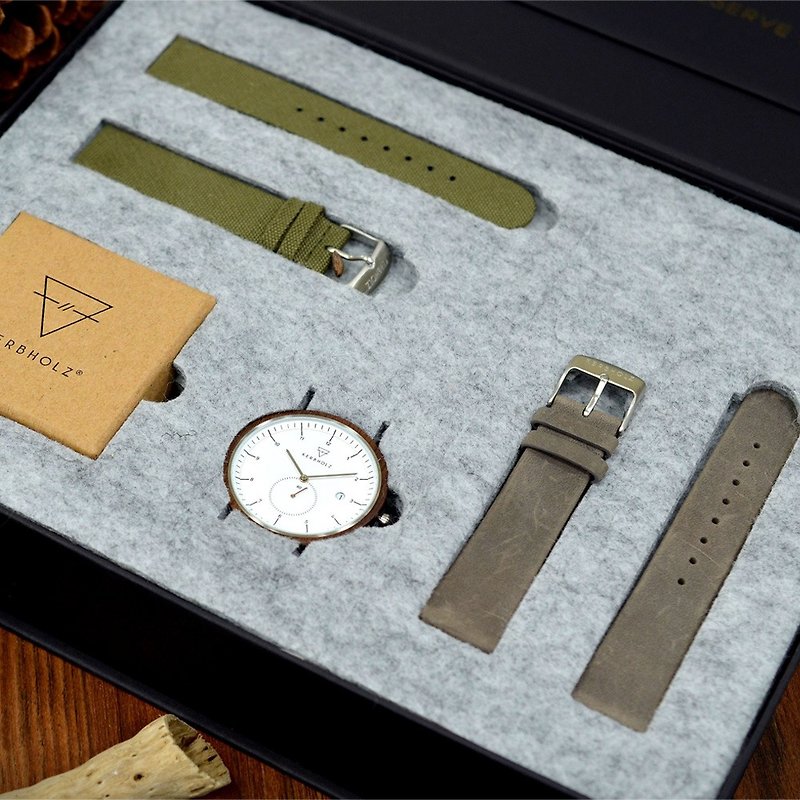 KERBHOLZ-Log Watch-ANTON Christmas Gift Set-Male/Unisex - Men's & Unisex Watches - Wood Gray