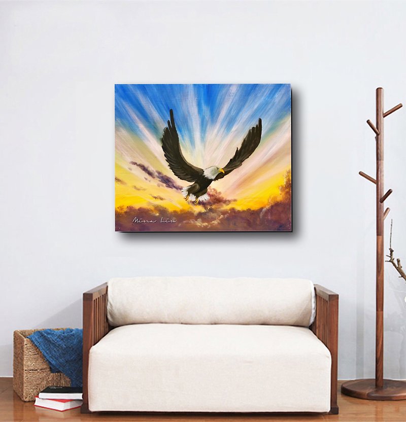 Like an Eagle Spreading Wings-Frameless Custom Copy Painting - Picture Frames - Cotton & Hemp Yellow
