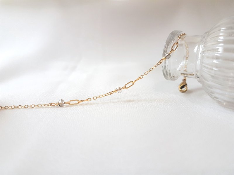 Lampkeeper‧Glass Crystal Thin Bracelet (Grey) - Bracelets - Glass Gray