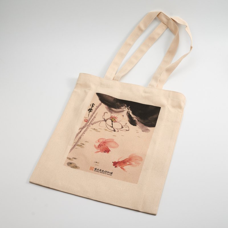 帆布袋 荷花 - 側背包/斜背包 - 其他材質 白色
