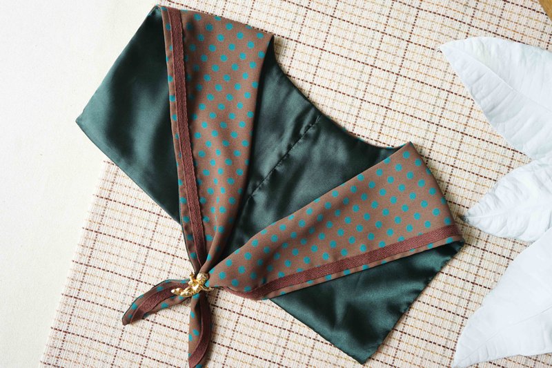 Handmade-Paris Little Love Song- Brown-Sailor Scarf - Bow Ties & Ascots - Polyester Brown