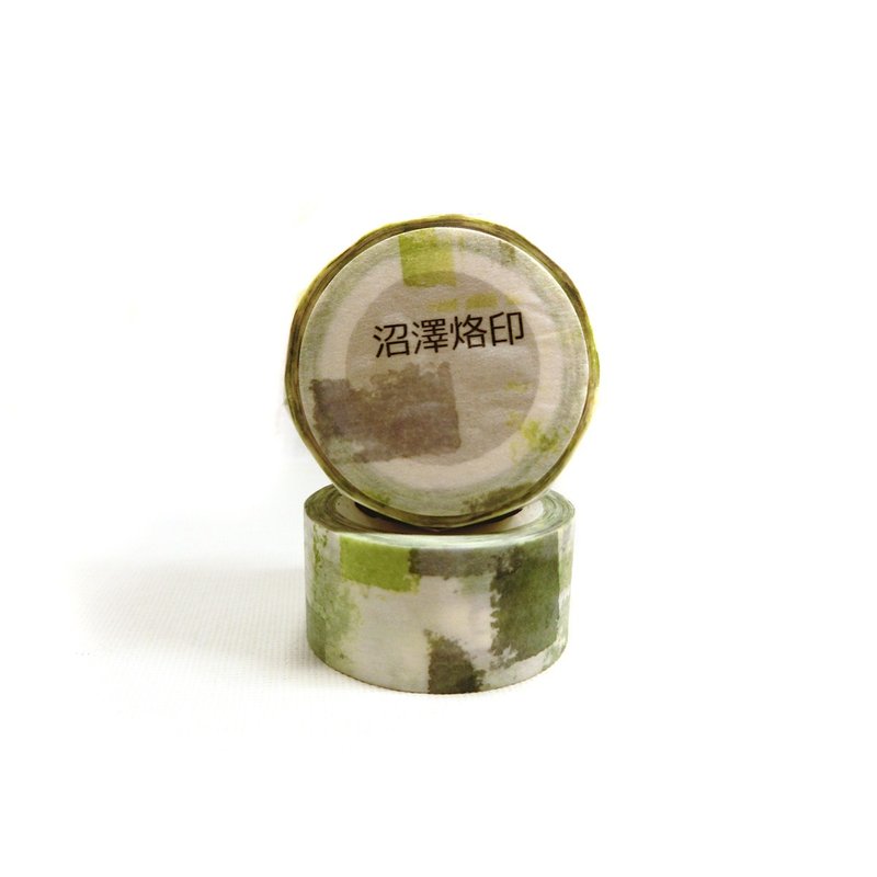 沼澤烙印-鹽系素材和紙膠帶 - 紙膠帶/和紙/PET - 紙 綠色