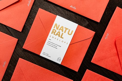 Aoto Letterpress 歐圖印刷 Natural 自然系列 / A6信封 / 橙色 / 活版印刷