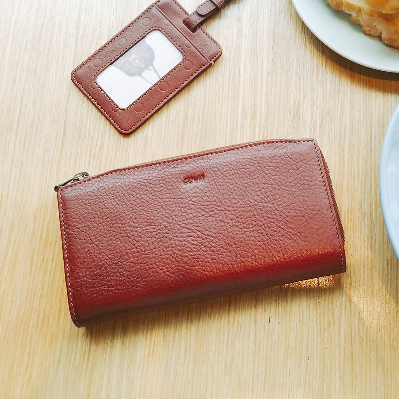 Smile long clip - Wallets - Genuine Leather Brown