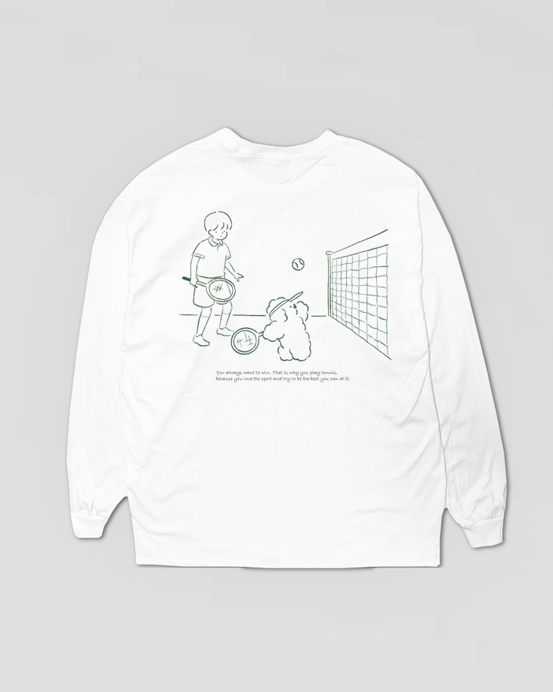 Tennis long sleeve T-shirts White - 女 T 恤 - 棉．麻 白色