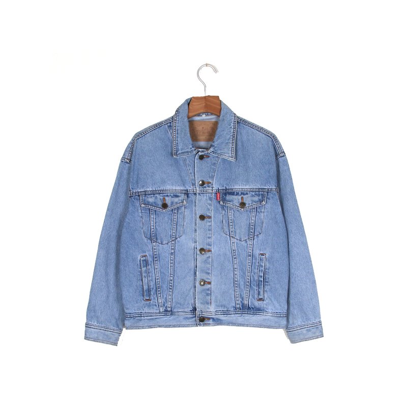 [Egg plant ancient] small Founder classic loose ancient cowboy jacket - Women's Casual & Functional Jackets - Cotton & Hemp Blue