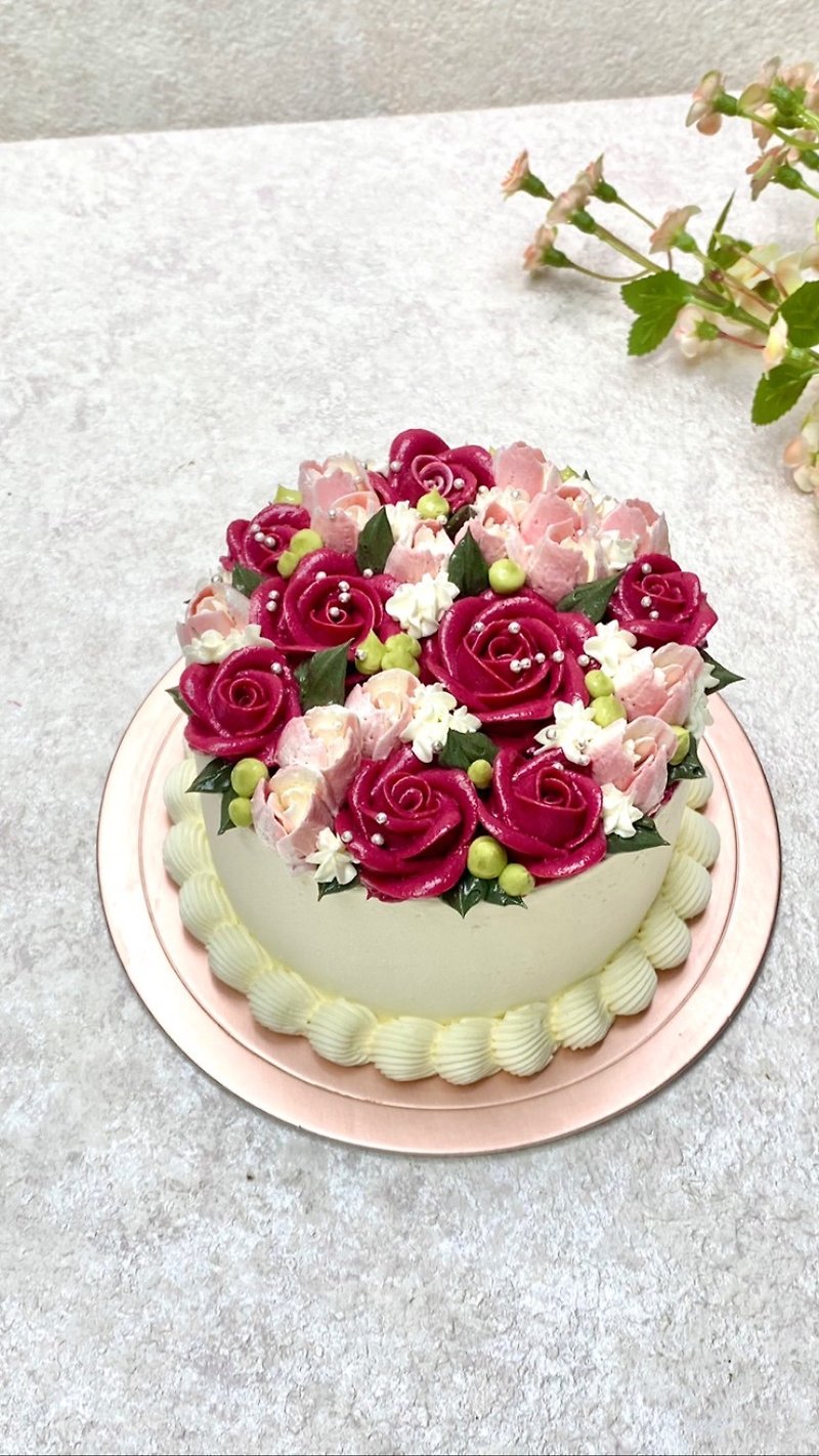【Mother's Day Cake】Breaking Order/517 Resumption of Shipment 4-inch Dream/Rose/Birthday Cake/ - เค้กและของหวาน - อาหารสด สีแดง
